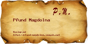 Pfund Magdolna névjegykártya
